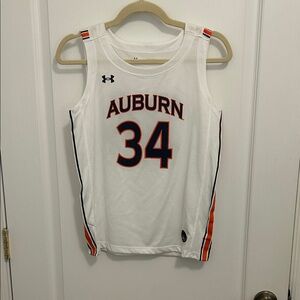 Under Armour White Auburn Basketball Jersey with Orange Accents
